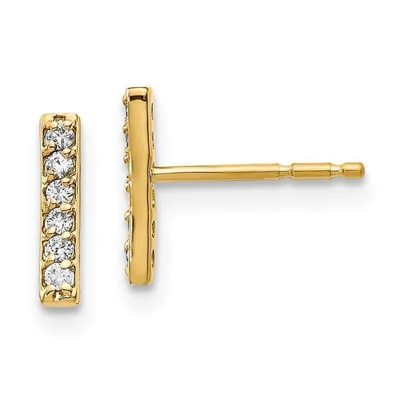 14k gold bar earrings